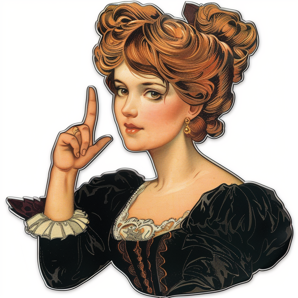 Gibson Girl Middle Finger Sticker