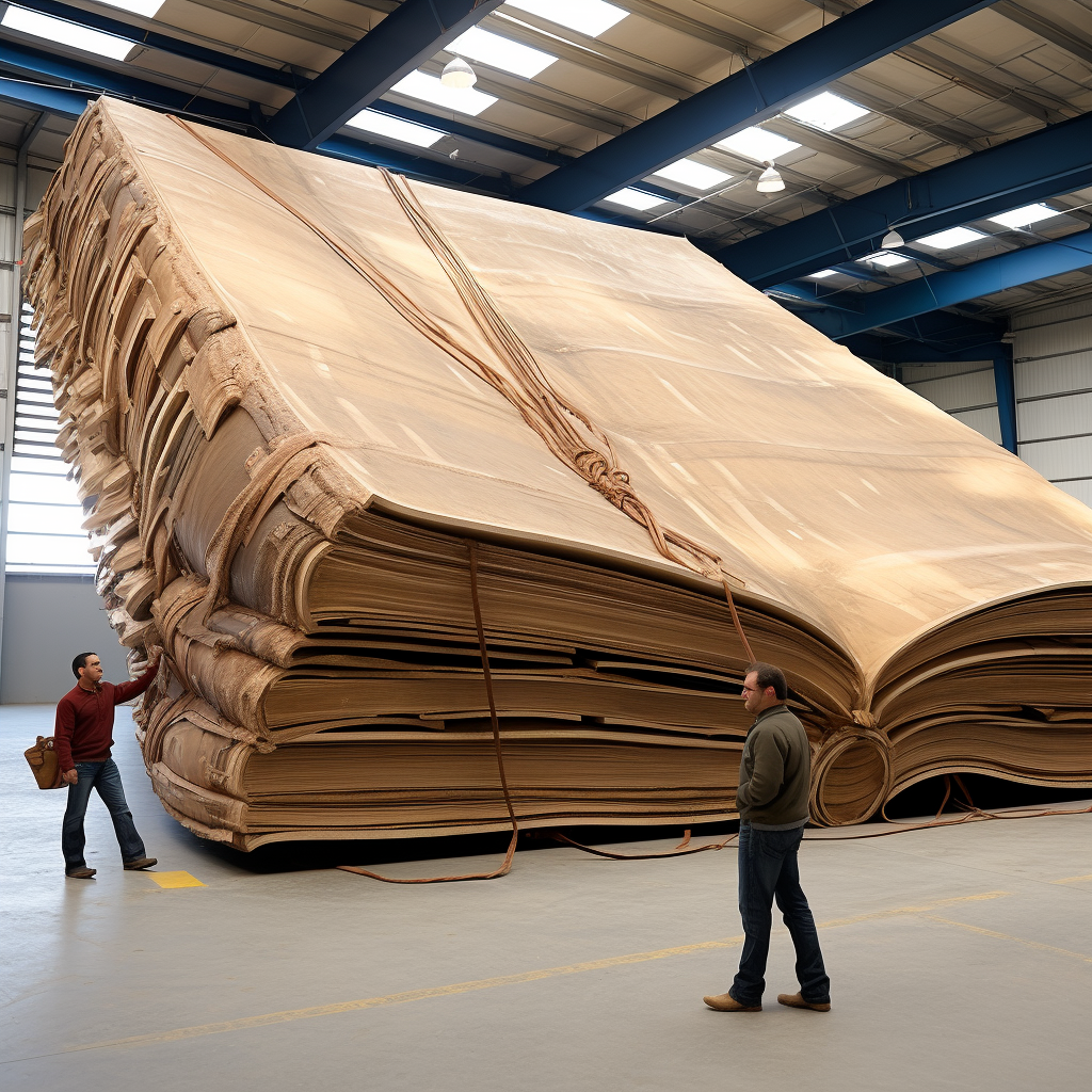 Gigantic man-sized book illustration