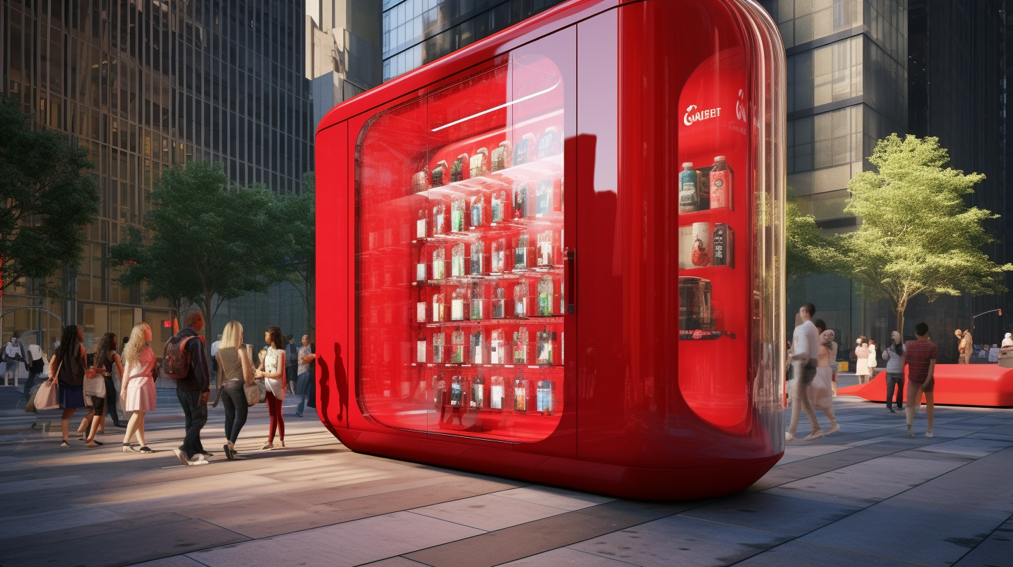 Massive Red Vending Machine in NYC