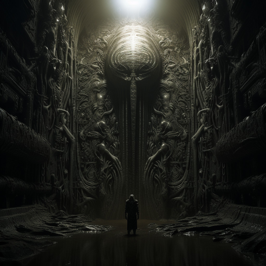 Giger Walls Sweating in Moonlight