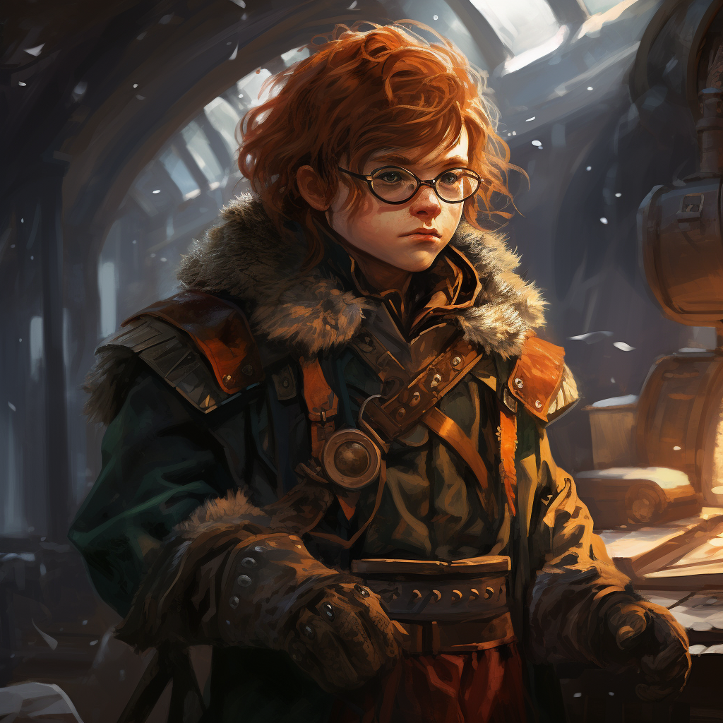 Ginger halfling scammer with winter gear