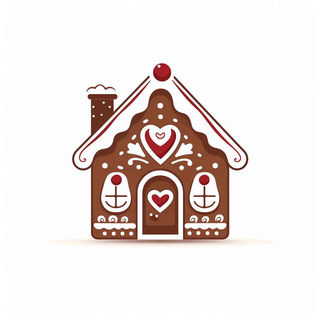 Festive gingerbread Christmas house logo