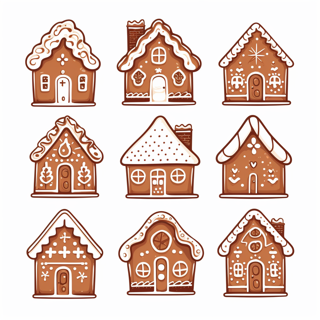 Vector gingerbread houses for Christmas