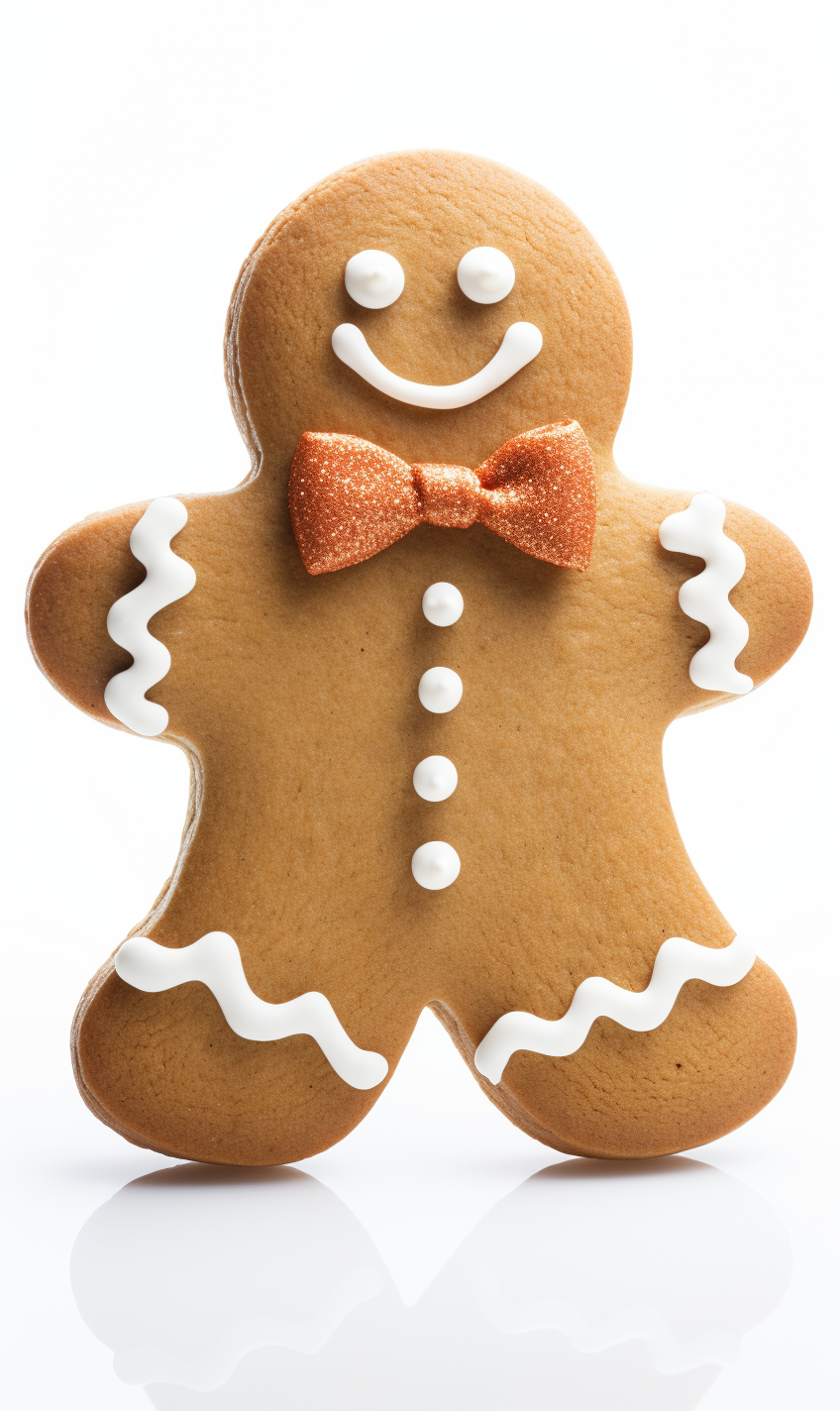 Retro gingerbread man on white background