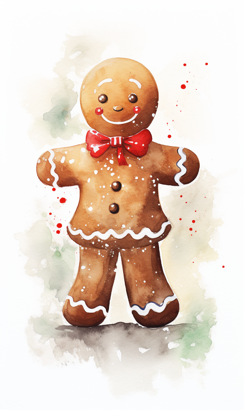 Adorable gingerbread man on white background