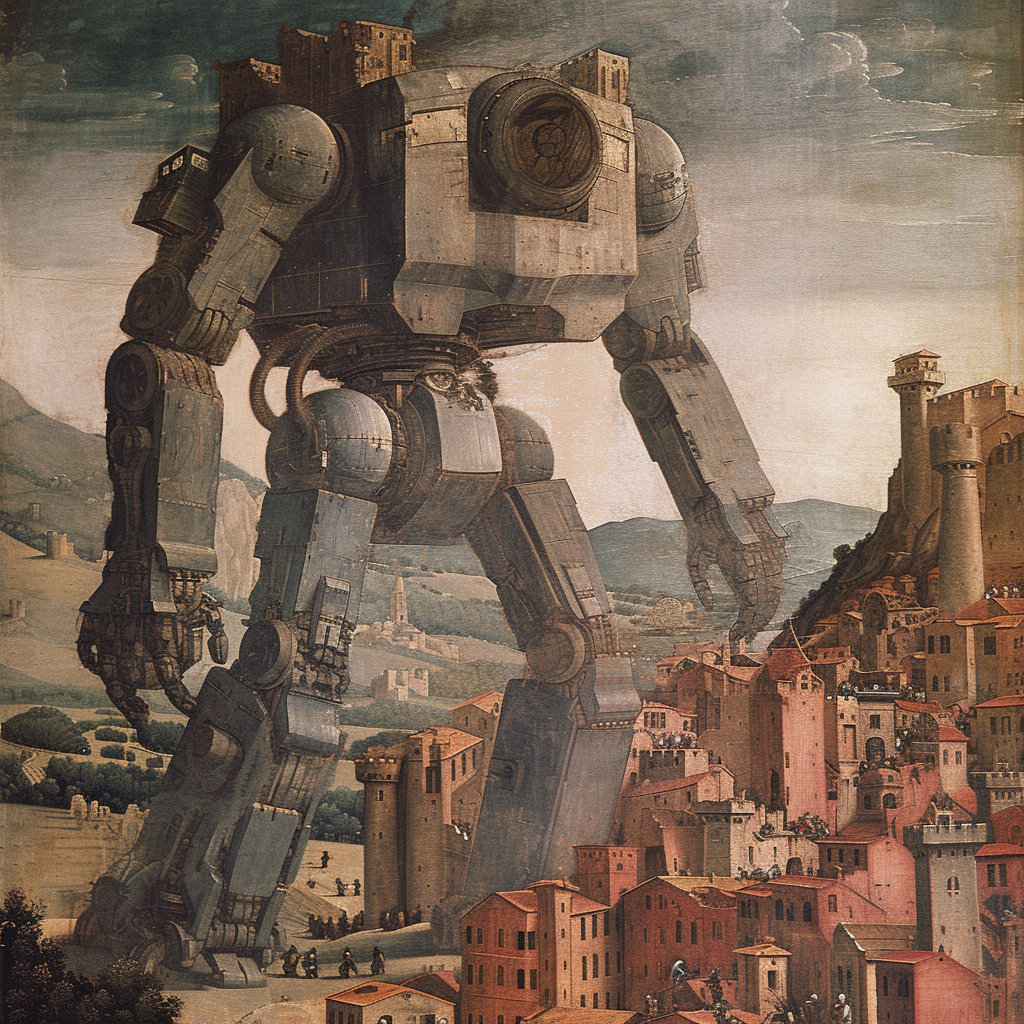 Giotto Giant Robots Villages Painting