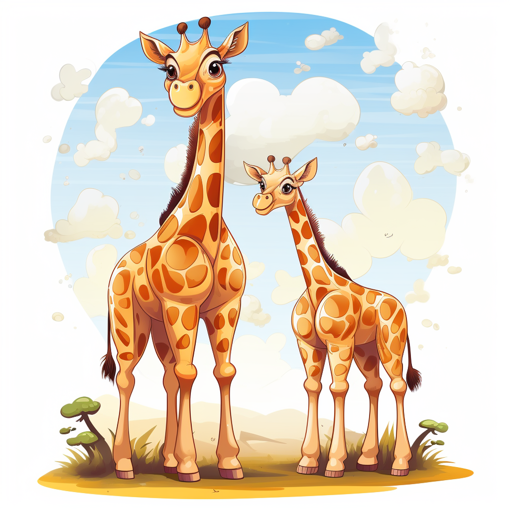 Cute Giraffe Cartoon Stickers