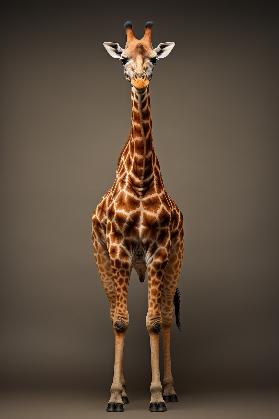 Detailed Giraffe with Soft Rembrandt Lighting