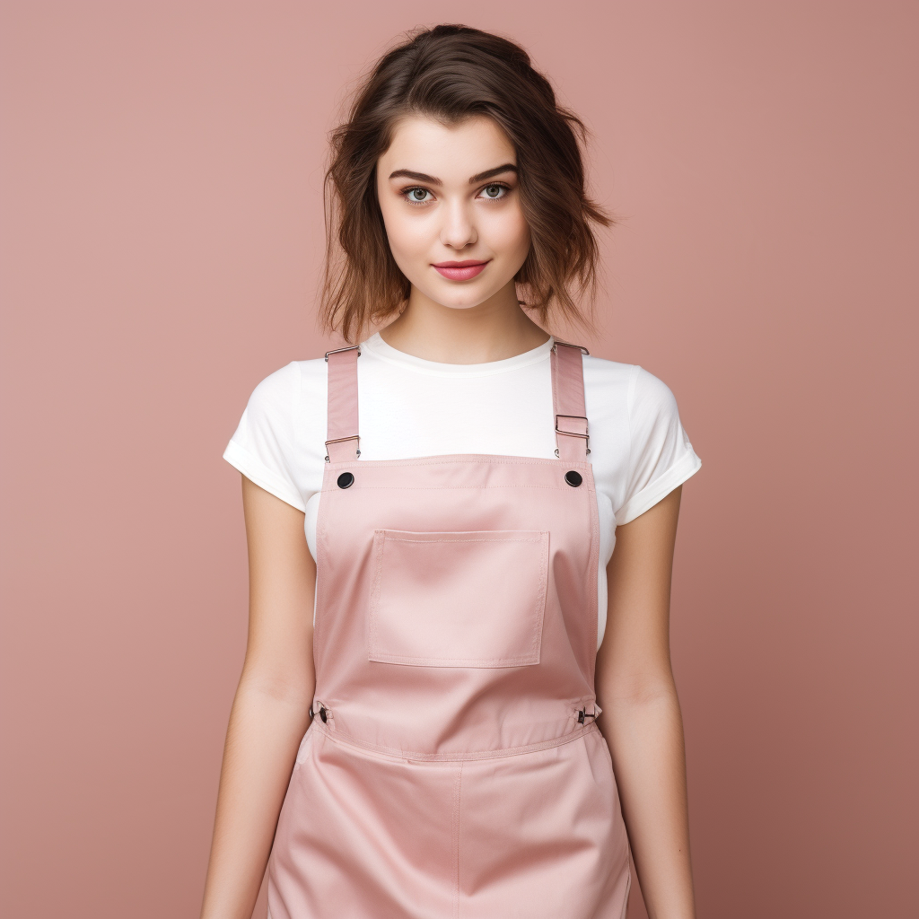 Girl baking in apron