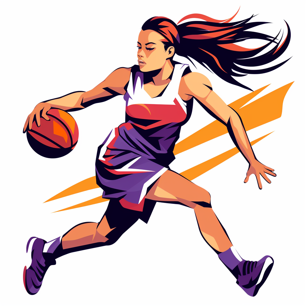 Logo of girl basketball player