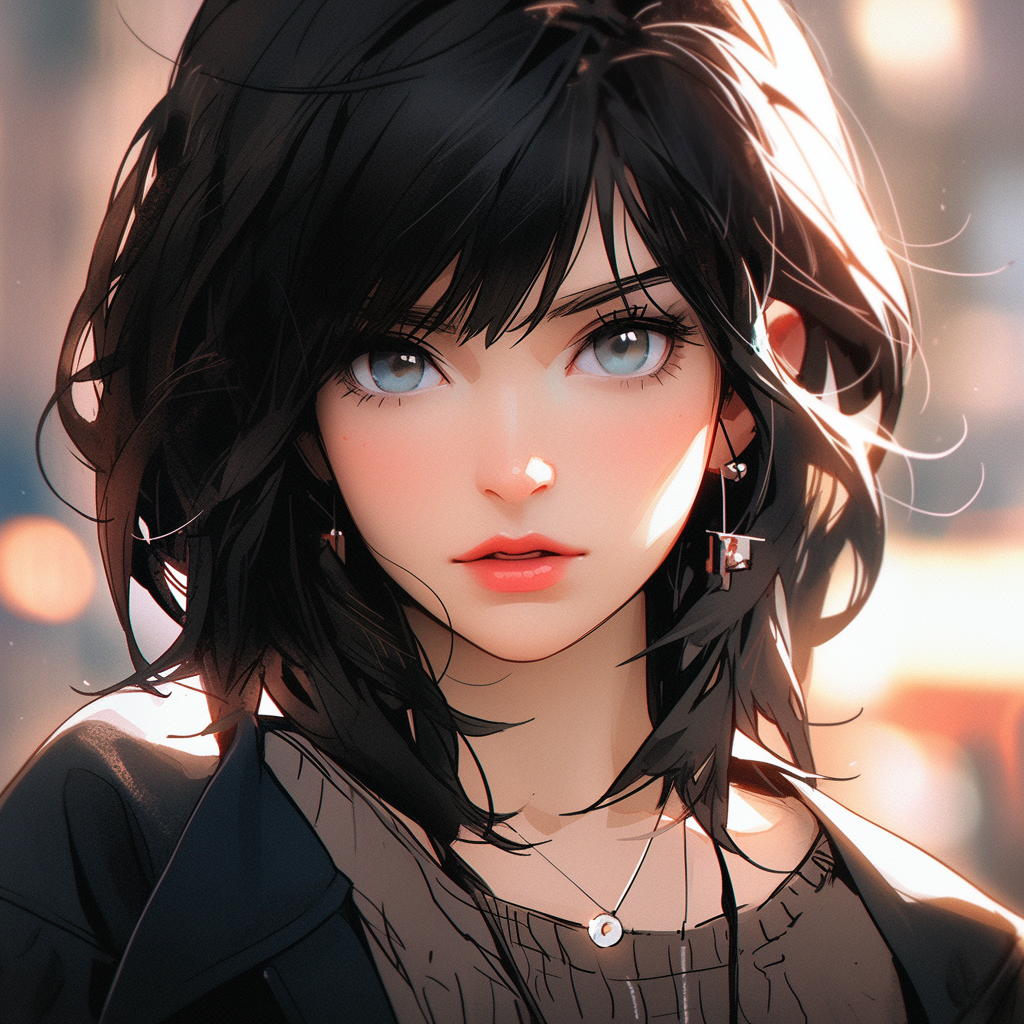 Black-haired Girl: Detailed Cinematic Masterpiece