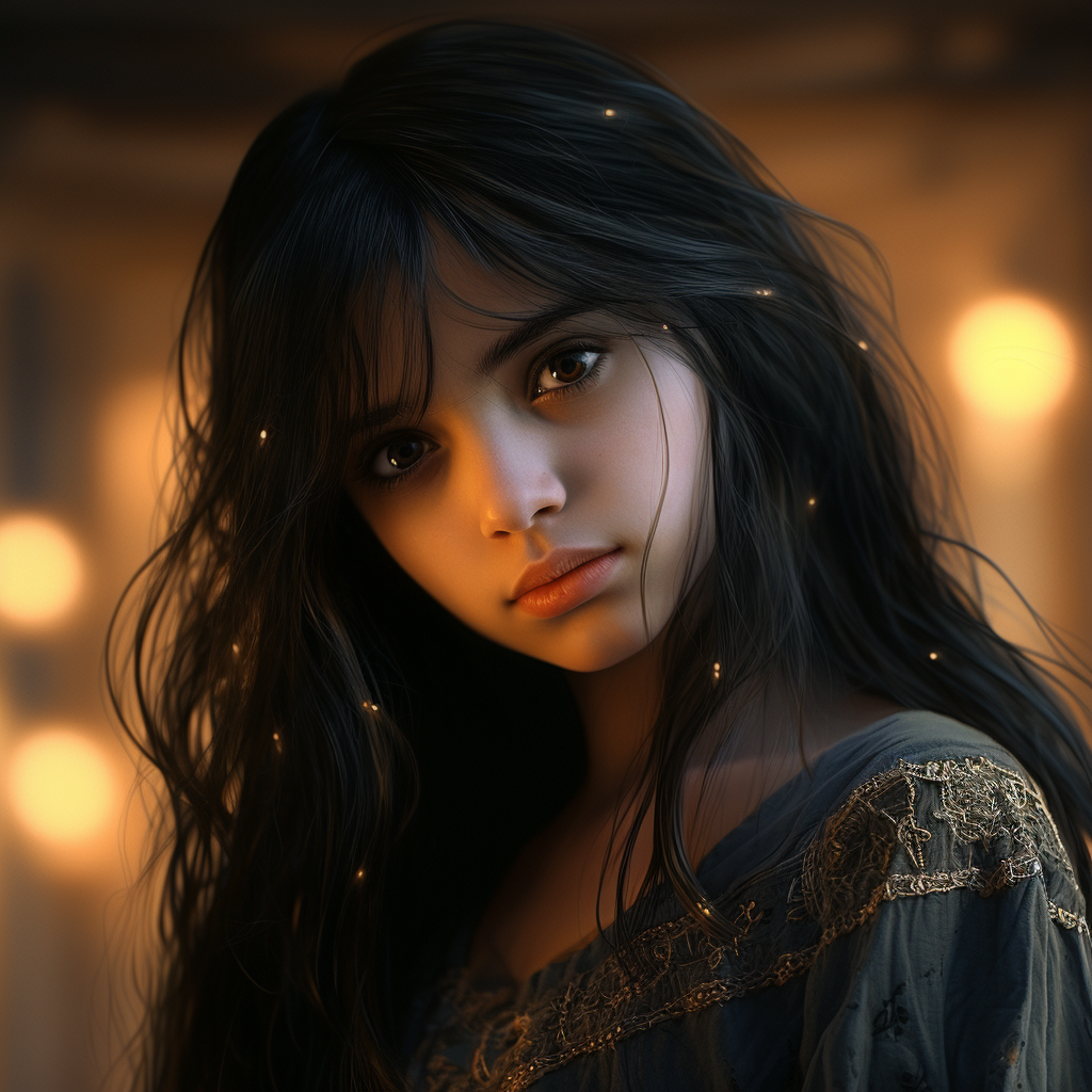 Girl with Black Hair - Detailed and Cinematic