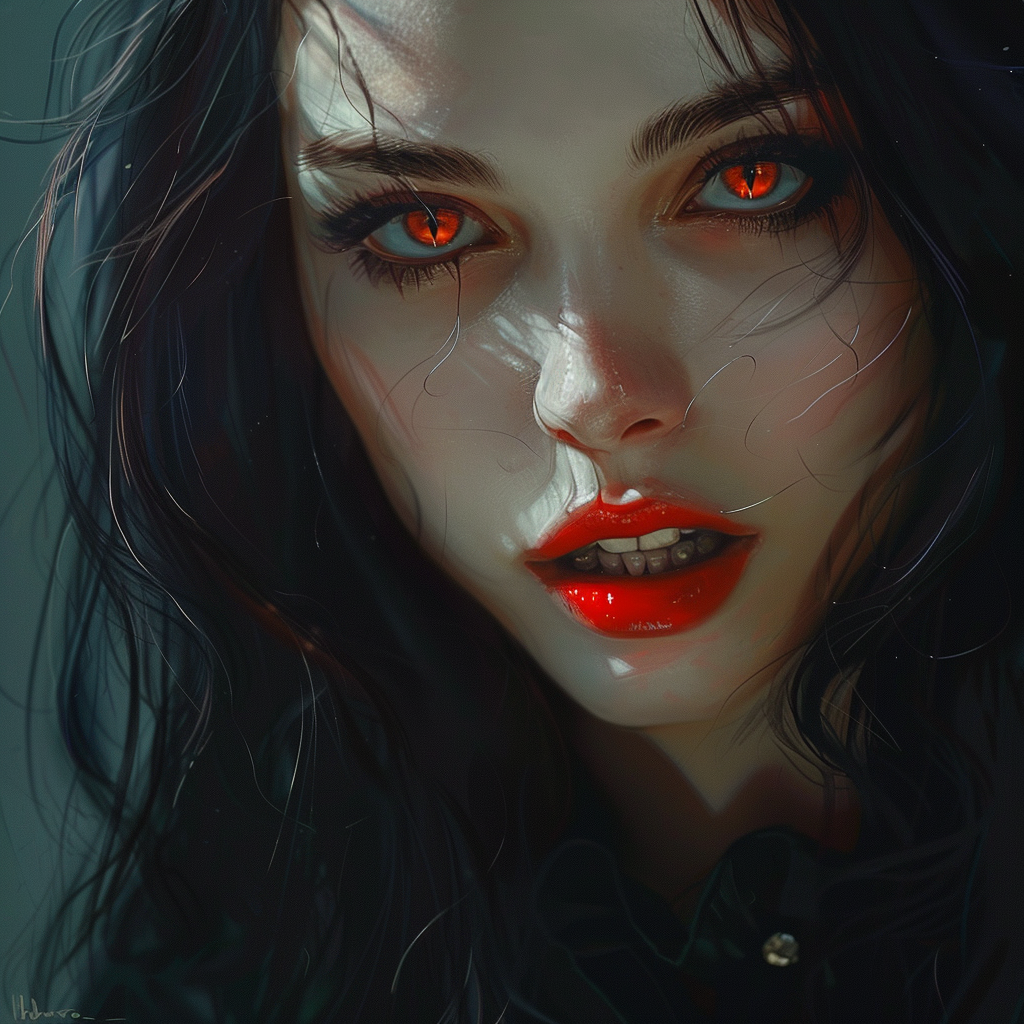 Vampire Girl with Black Hair