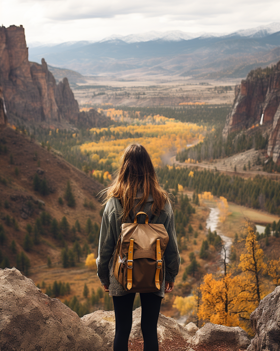 Girl hiking in Colorado with picturesque scenery