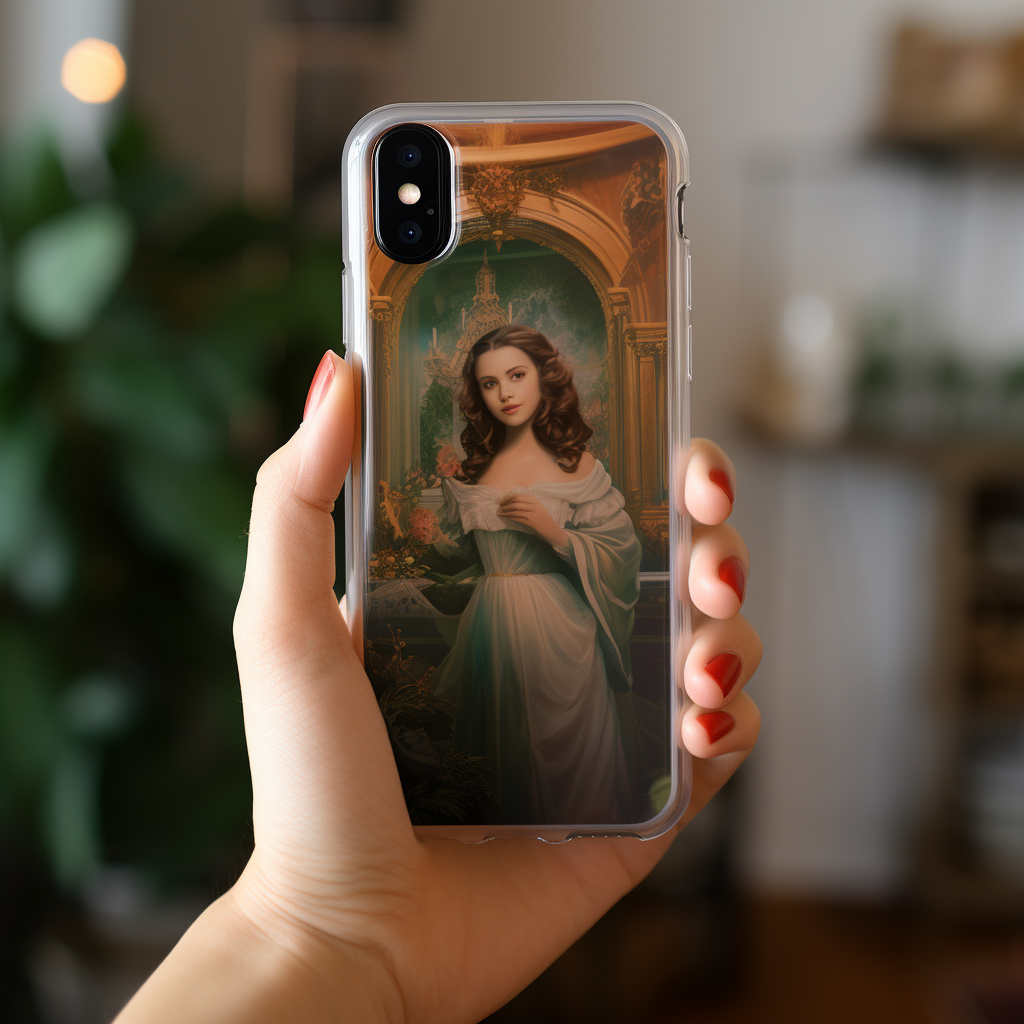 Girl with iPhone Case and 3D Family Sticker  ?