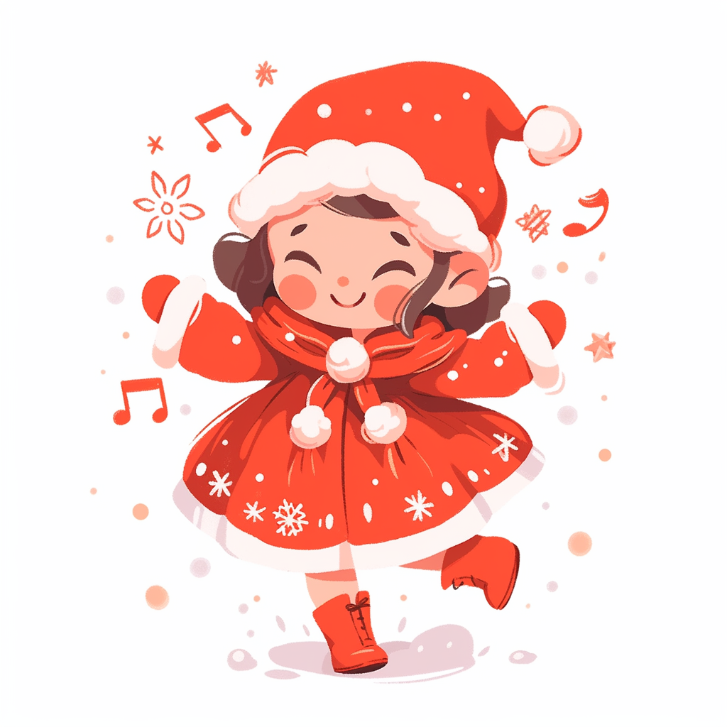 Girl in Santa Claus Costume Sticker