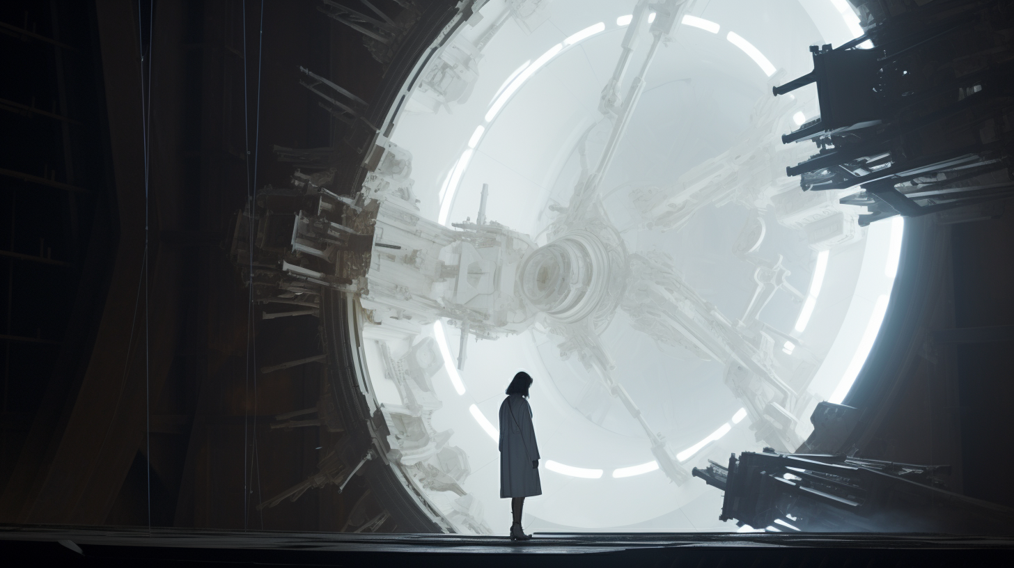 girl-standing-giant-white-spacecraft-cinematic-montages