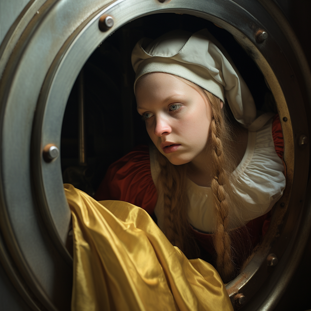 Girl trapped in washing machine