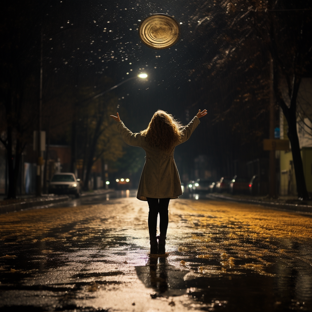 Angry girl throwing glass plate on road