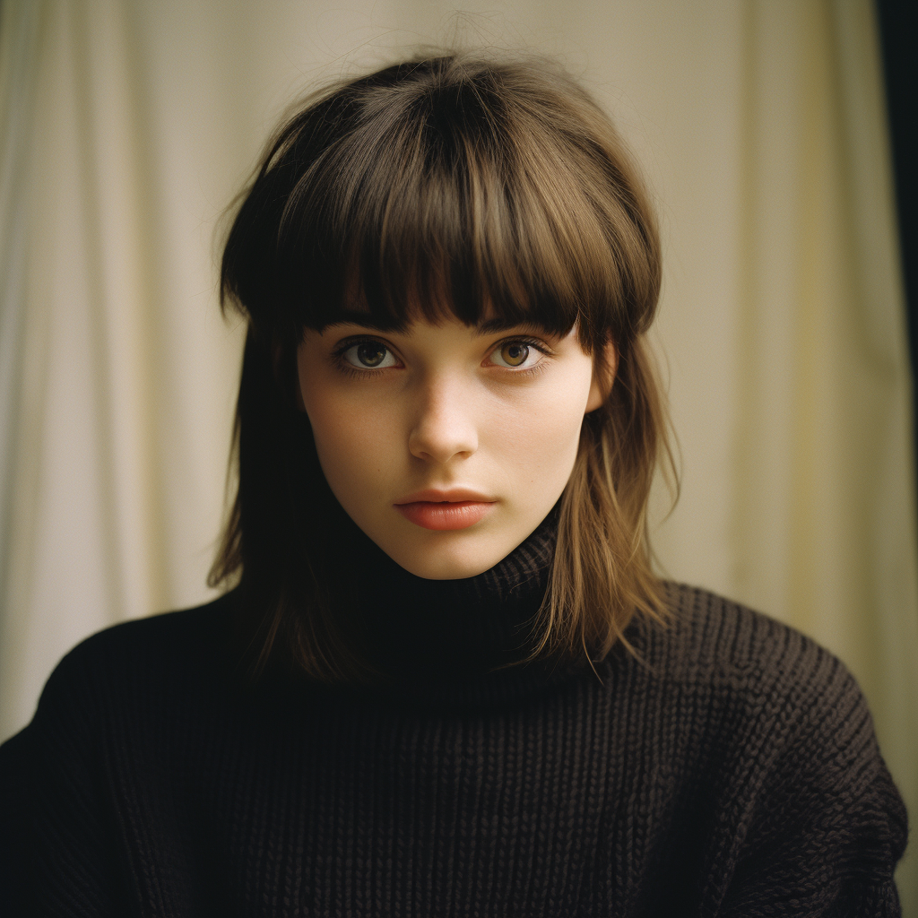 Girl with Brown Hair and Denim Jacket