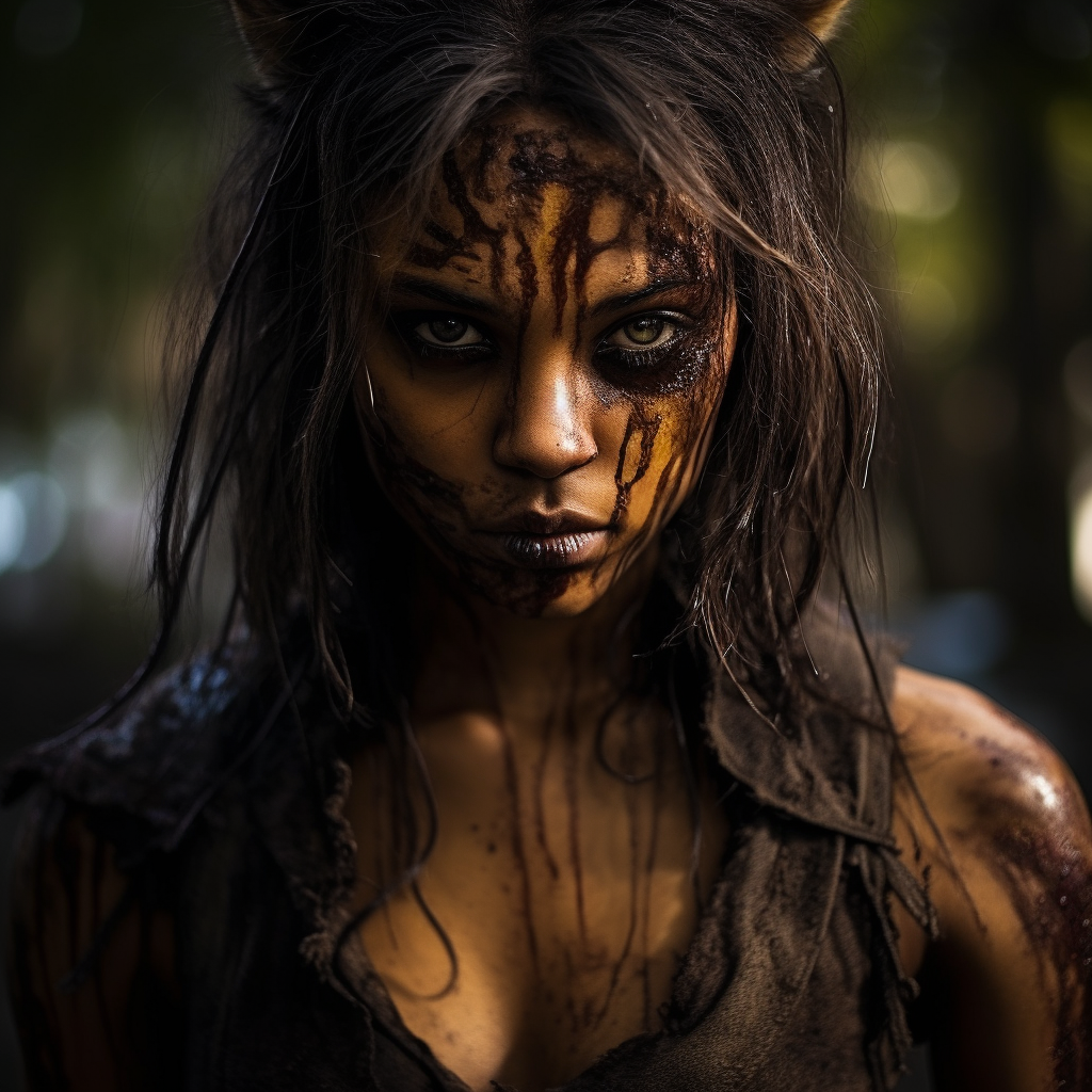 Young girl with notable facial scars