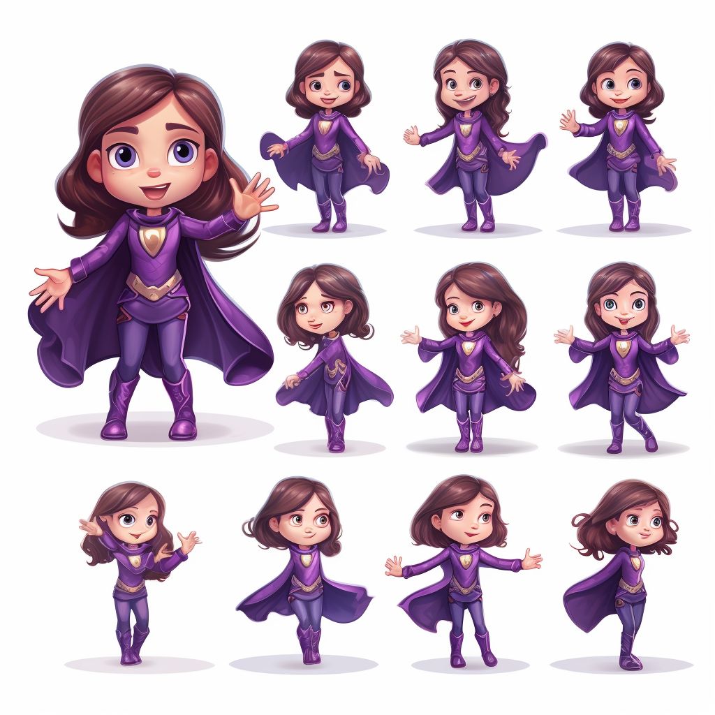 Girl with Purple Superhero Powers