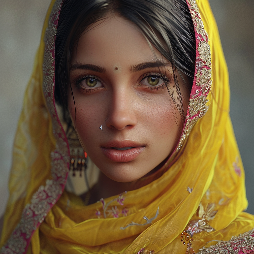 Desi girl in realistic style