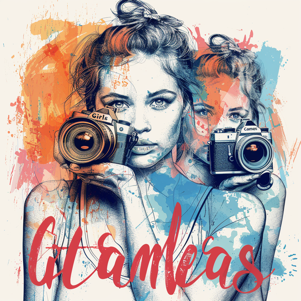 Girls with Cameras Word Art