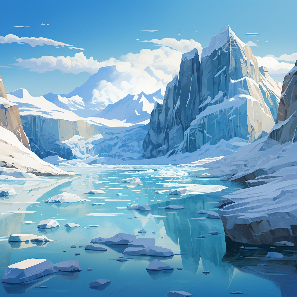 Majestic glacier landscape scenery