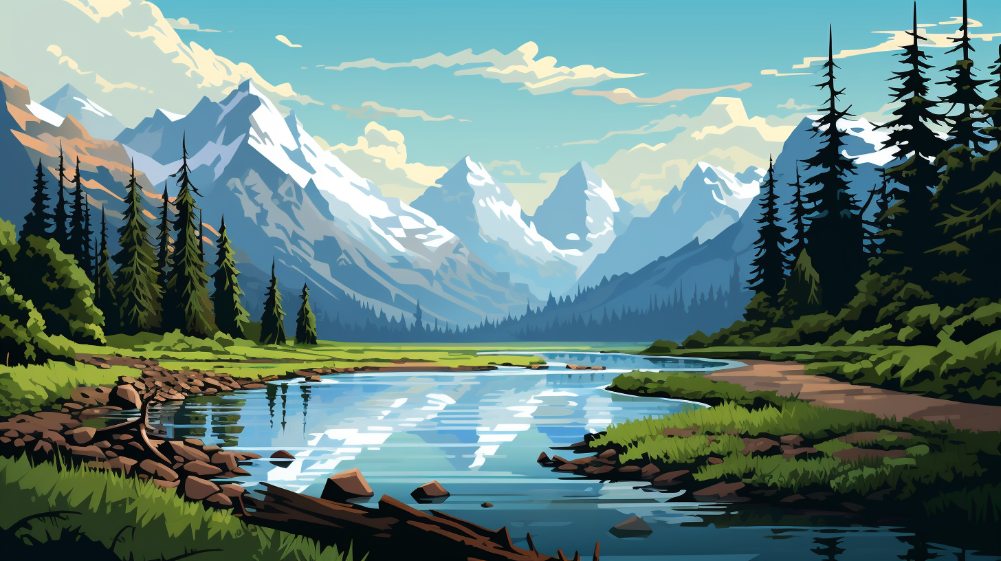 Beautiful 8-Bit Art of Glacier National Park