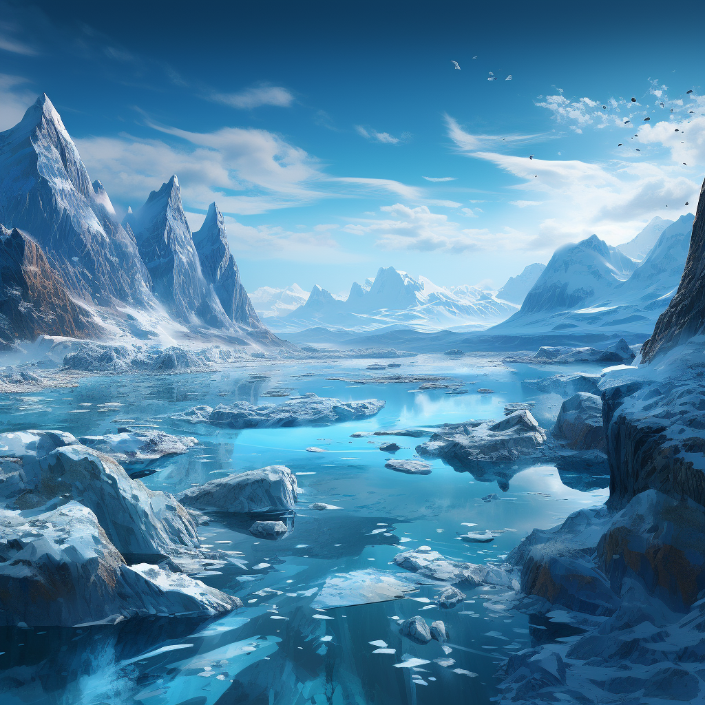 Melting glaciers during ice age