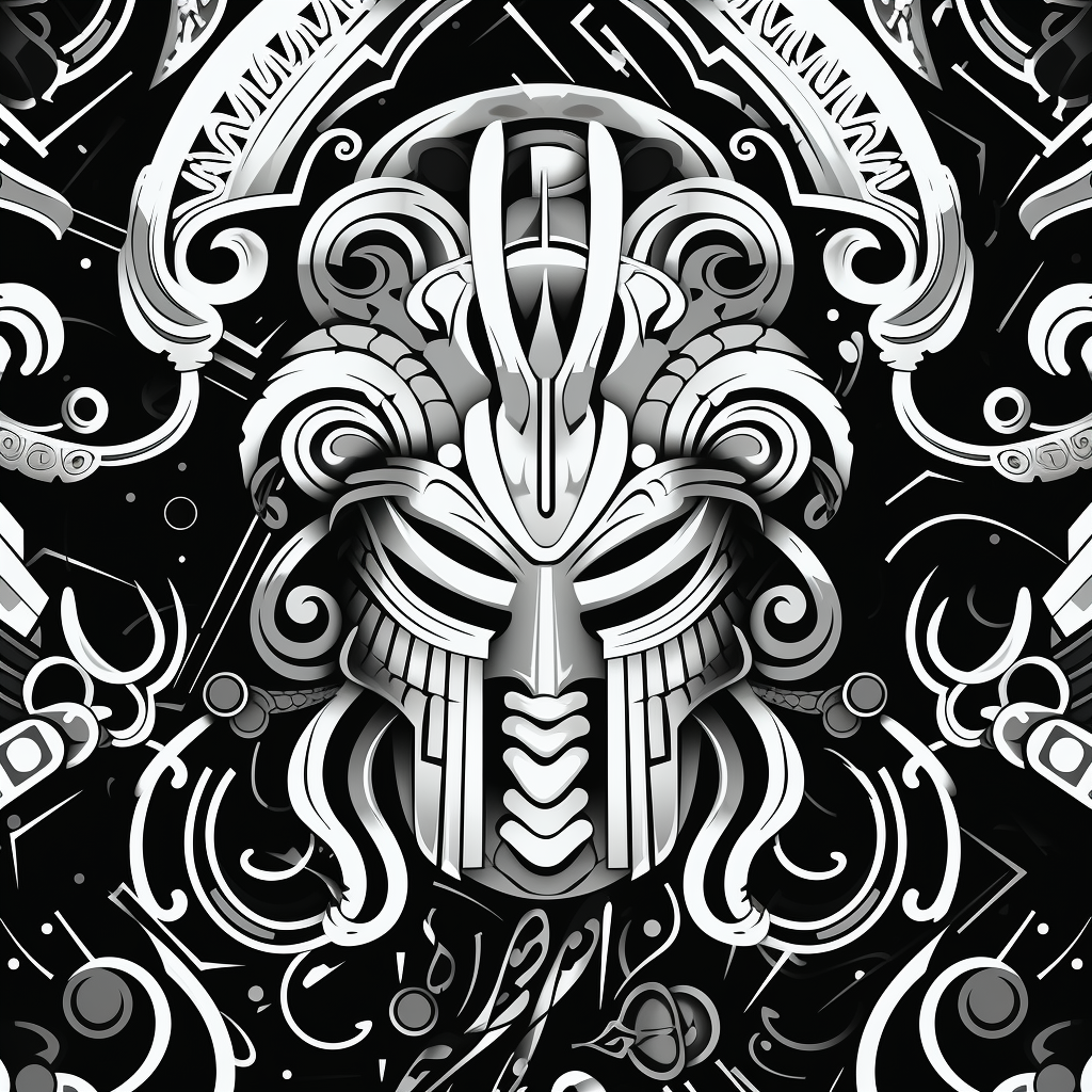 Gladiator pattern design in monochrome