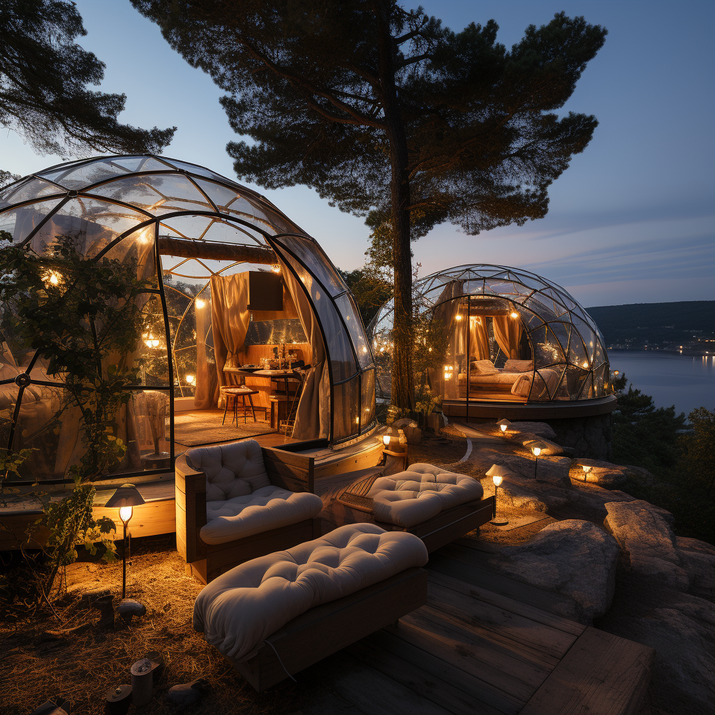 Stylish Glamping Dome with Lavender Meadow