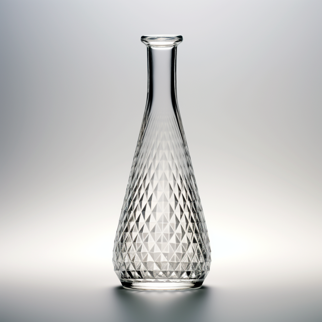 Clear glass bottle with genie topper