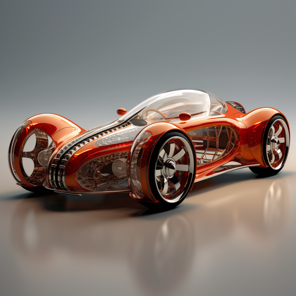 Luxurious glass chassis sports car