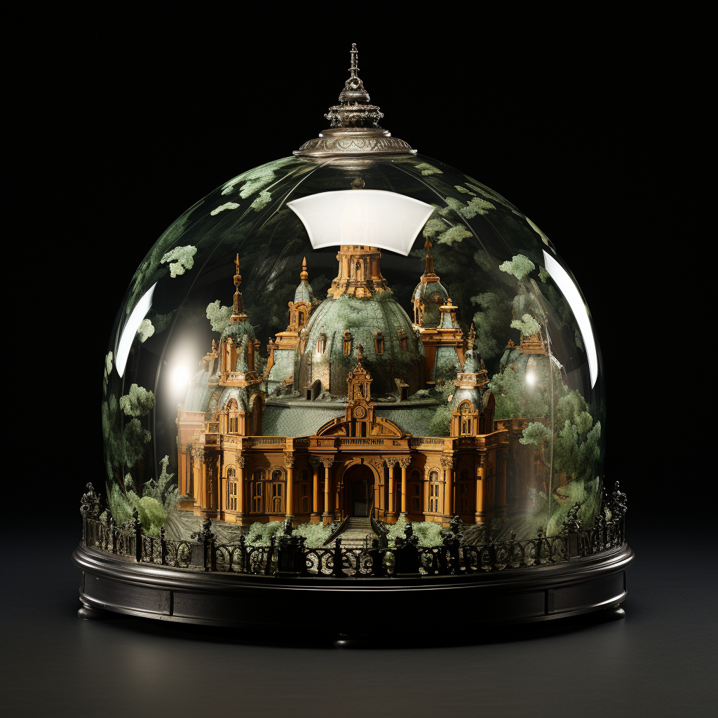 Beautiful glass dome with front view