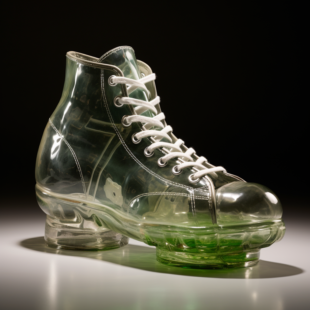 Glass football dome in high top shoe shape