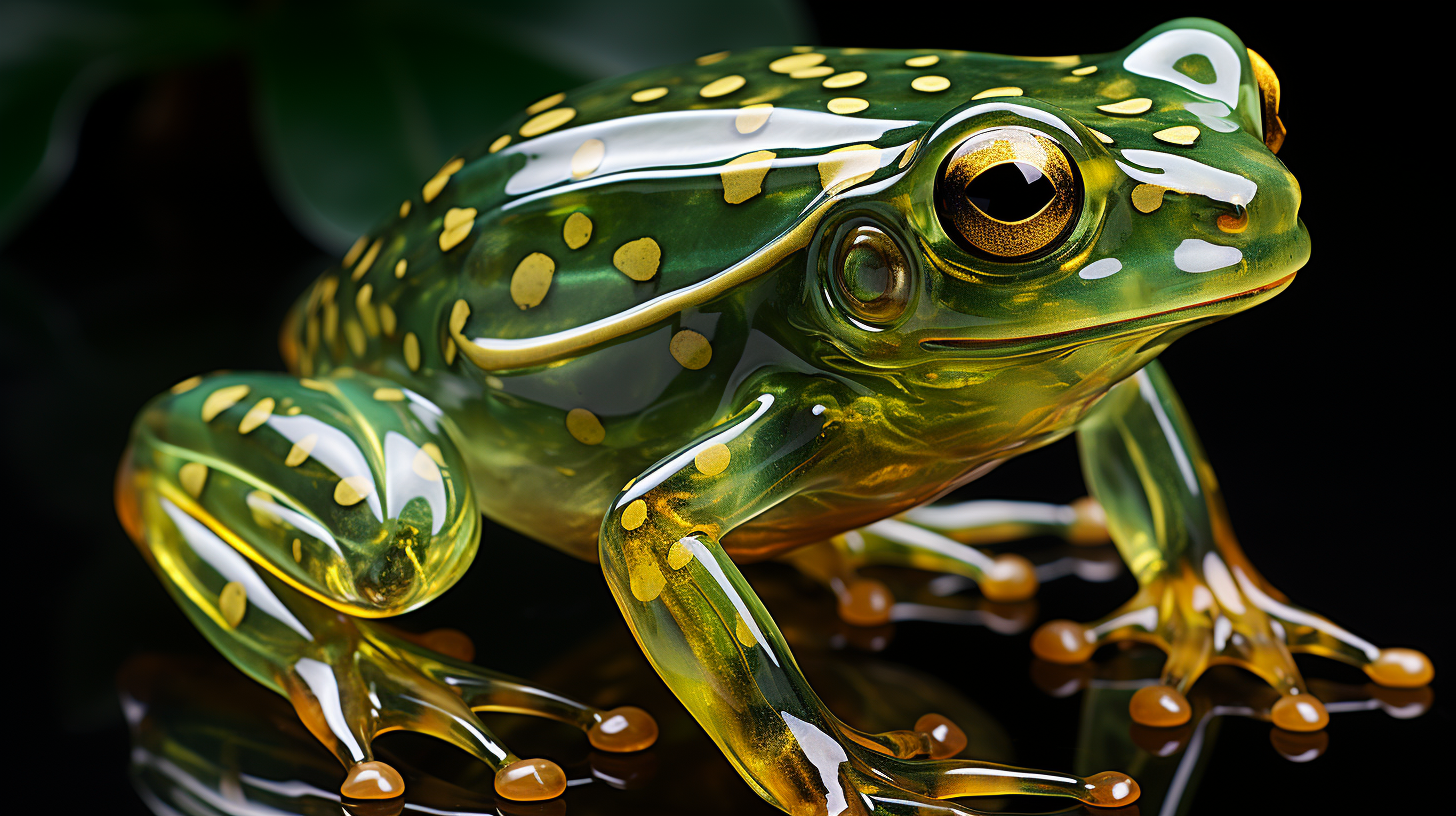 Transparent glass frog in Costa Rica