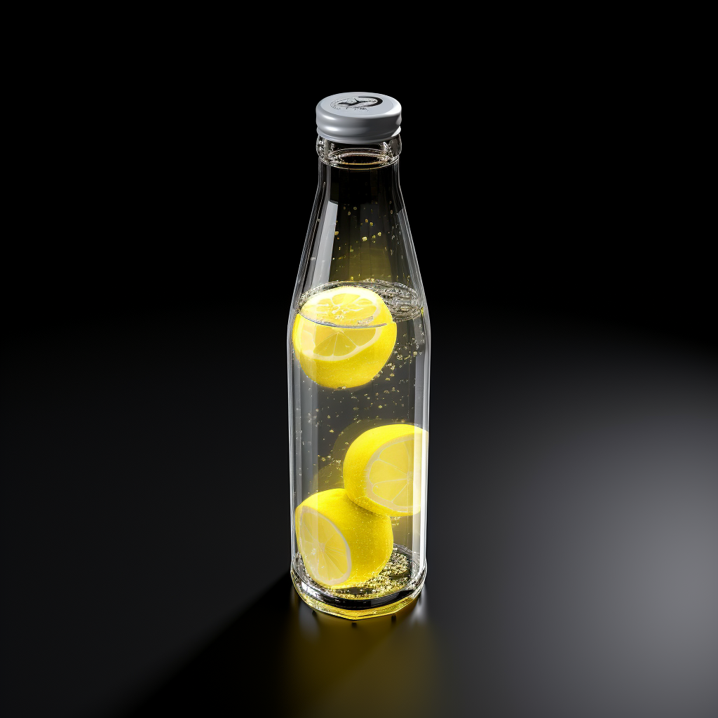 Glass mini bottle with plastic cap for lemonade juice