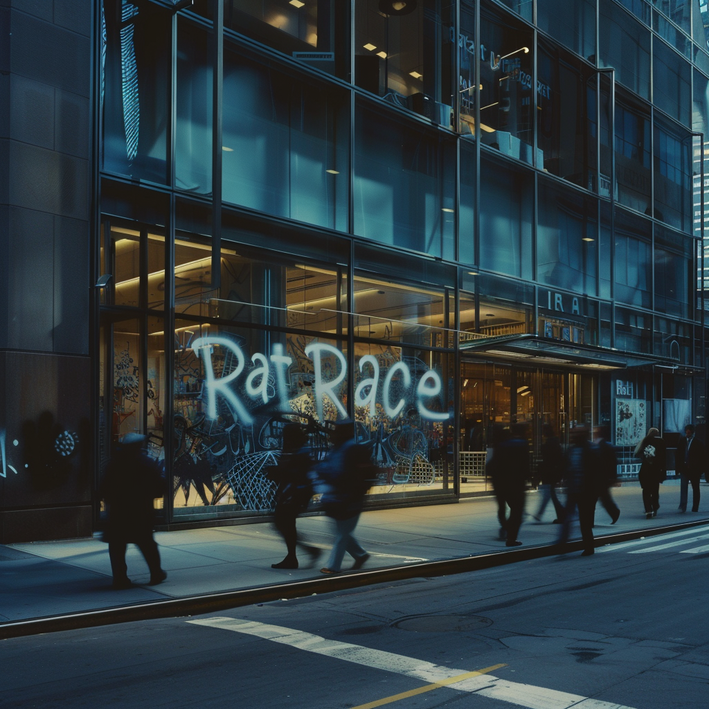 Glass office building entrance  Rat Race