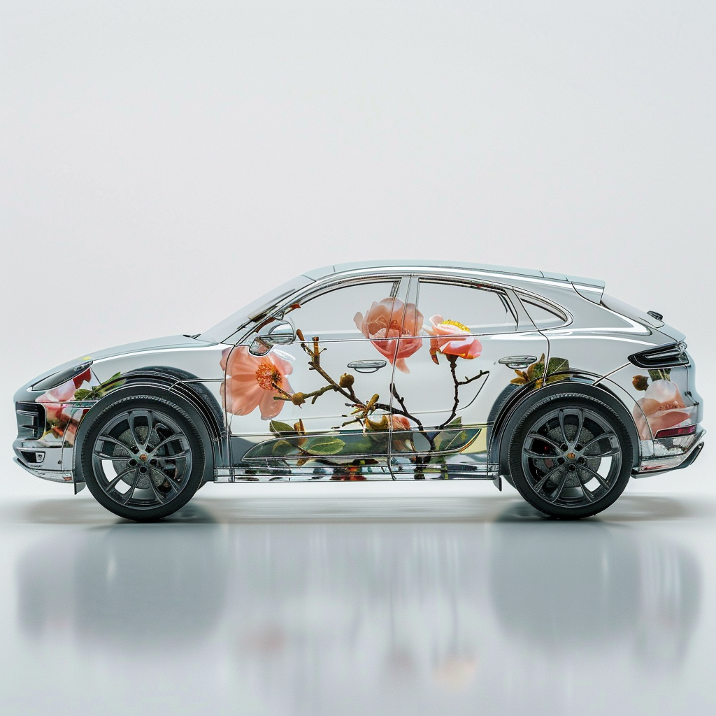 Glass Porsche Macan Flower