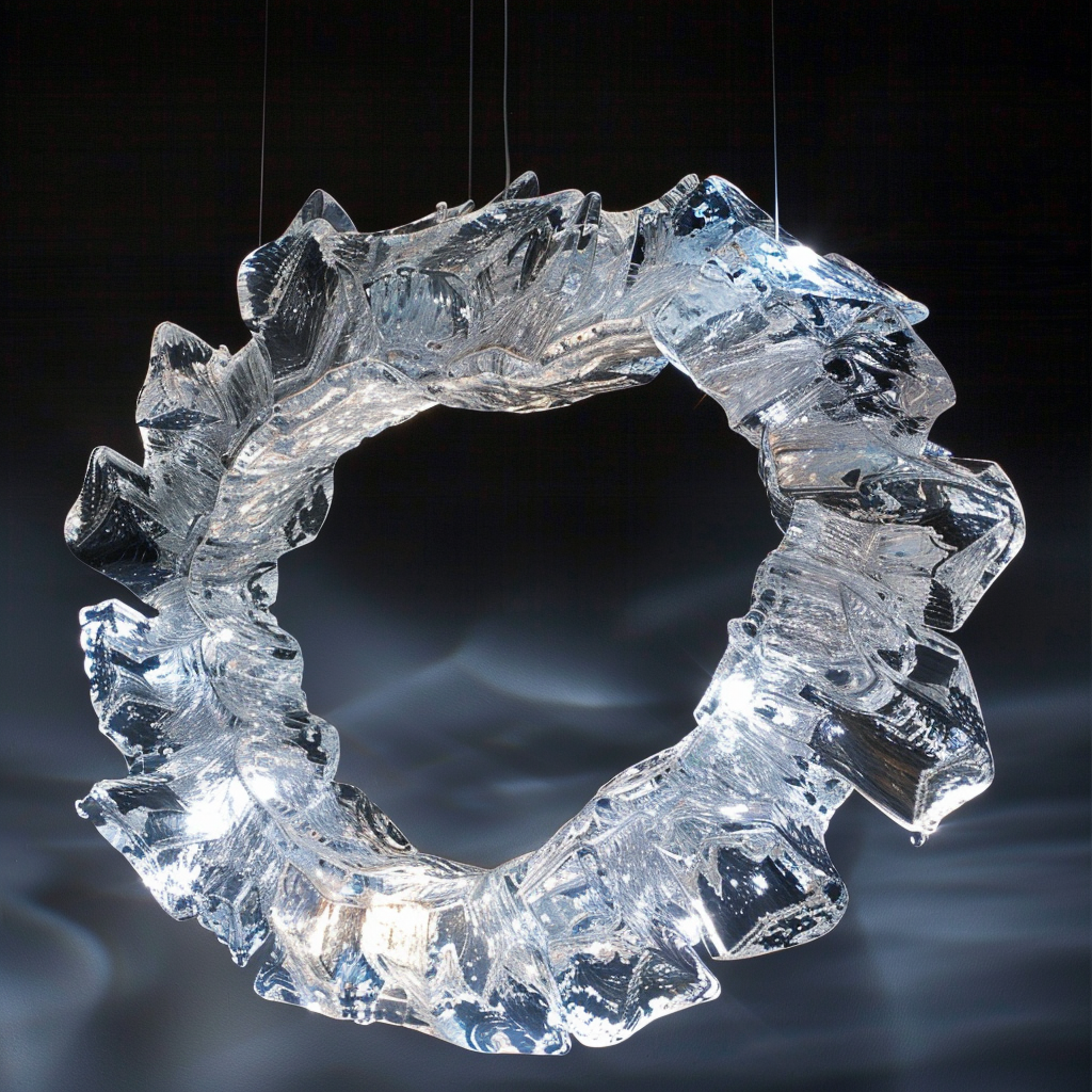 Glass Ring Chandelier Ice