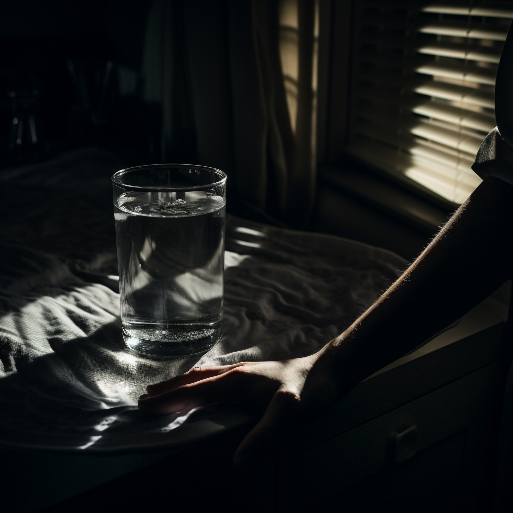 Empty glass with spooky water drops