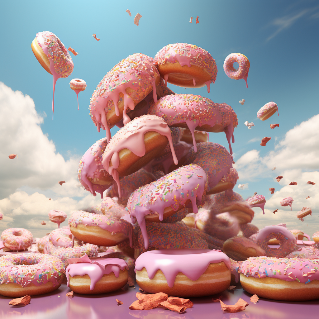 Colorful glazed donuts world