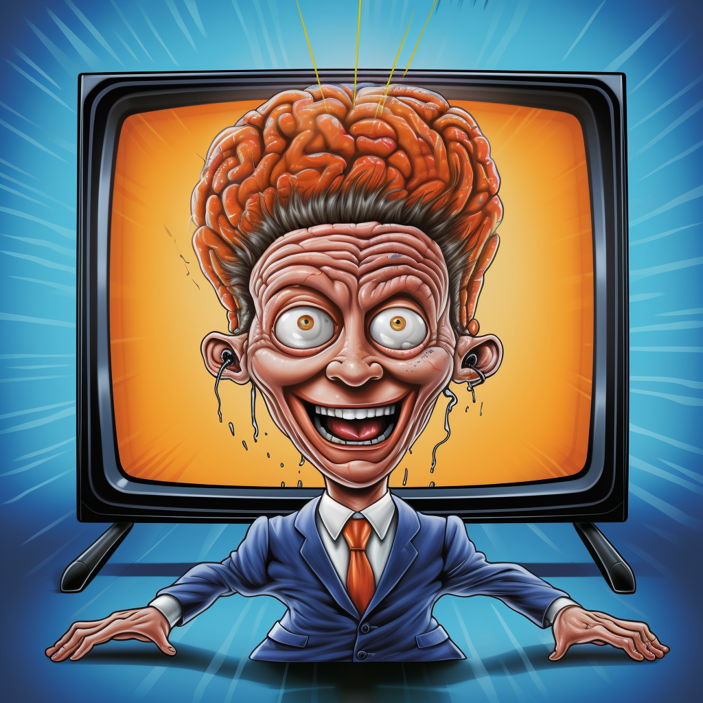 Smiling doctor with TV head