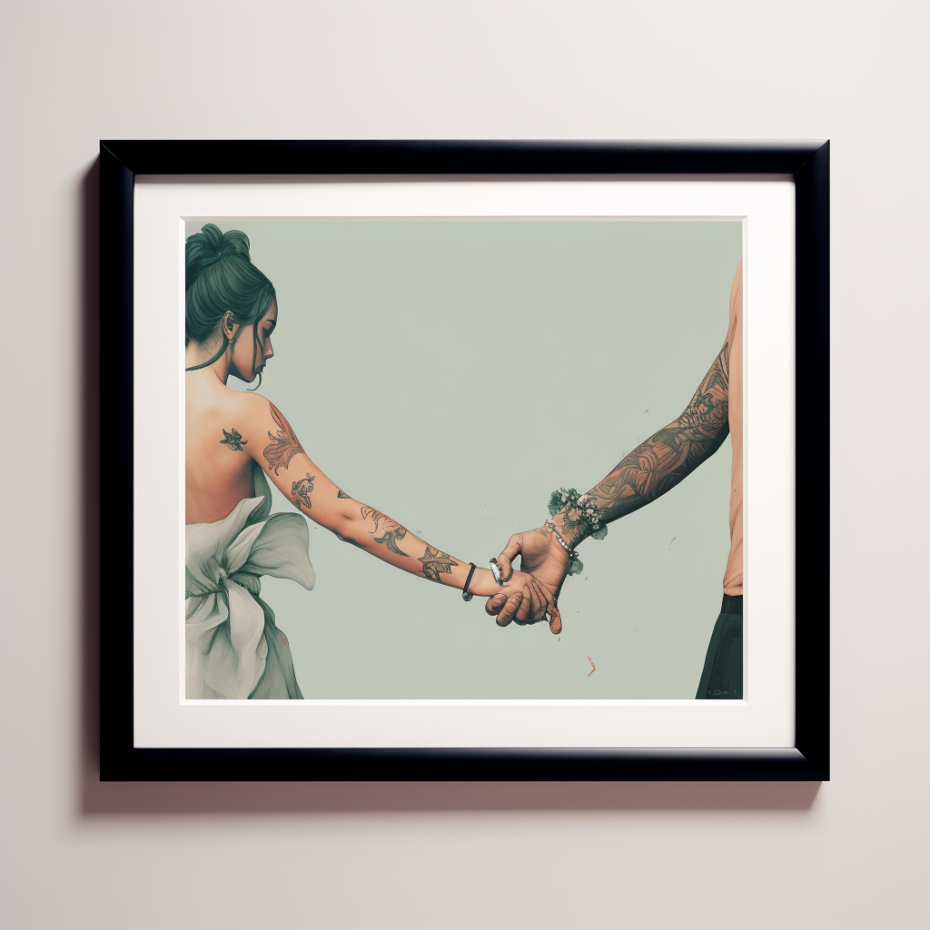 Holding Hands Soft Glicee Art Print