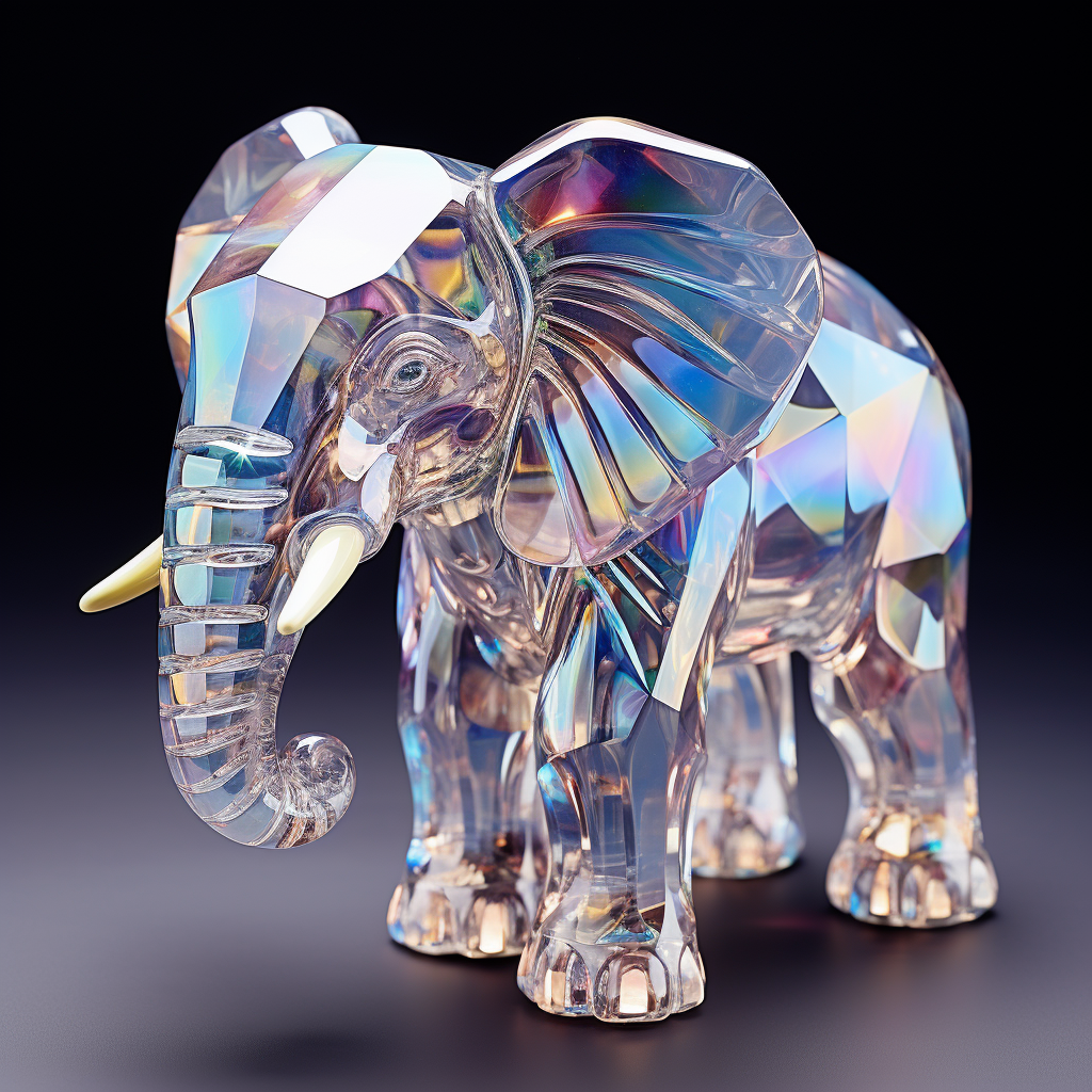 Shining crystal elephant figurine