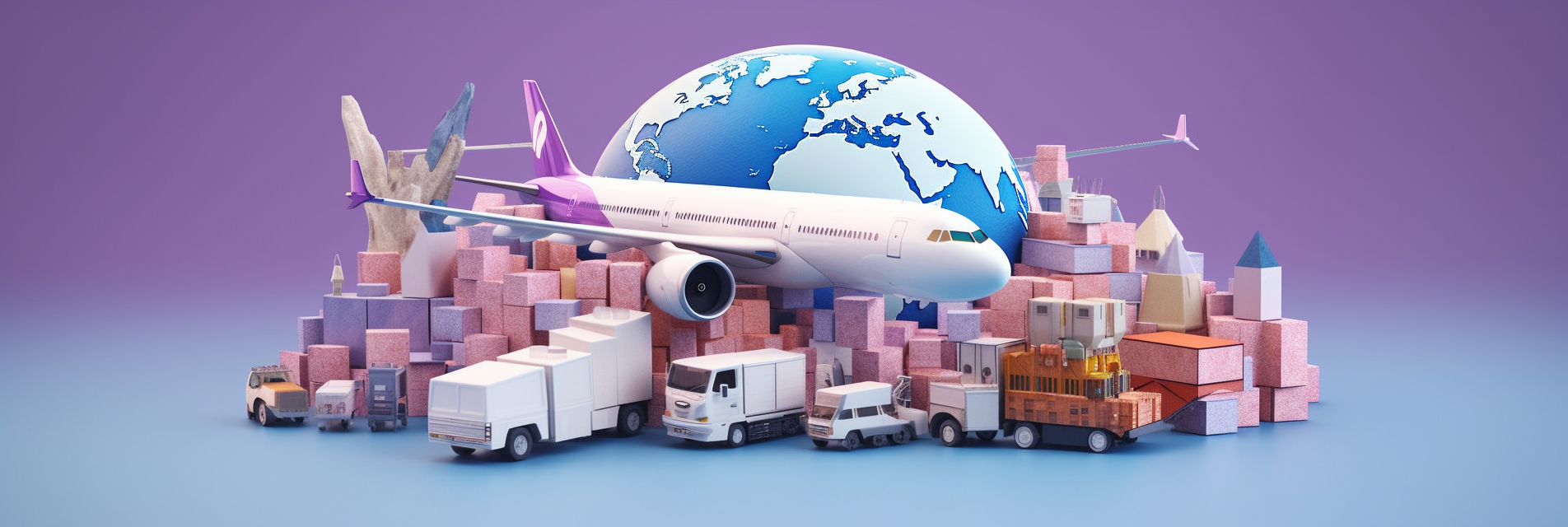 3D Illustration of Global Logistics and Shipping