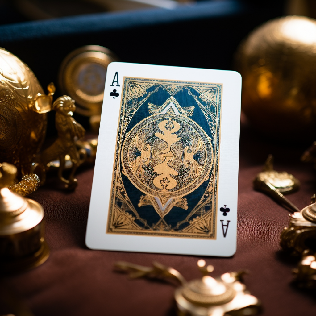 Elegant poker card with globe motif