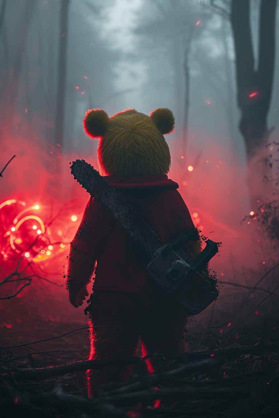 Gloomy Horror Winnie Chainsaw Movie